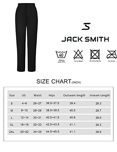 Jack Smith Womens Lightweight Golf Pants With Pockets Stretch Work Ankle Dress Pants For Women Business Casual Travel (Black #Thin Fabric M) #TOP3