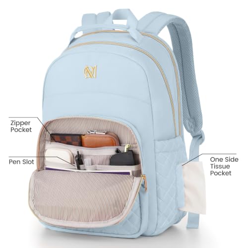 RJEU Quilted Laptop Backpack for Women