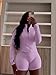 Vssjavun Women 2 Piece Outfits Sweatsuit Sets Long Sleeve Full Zip Workout Jacket Bodycon Shorts Set Tracksuit Loungewear Purple XL