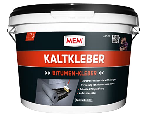 MEM Kaltkleber Zur Verklebung und Reparatur von Bitumendachpappen Mit schneller Anfangshaftung Lösemittelfrei 3 kg Schwarz