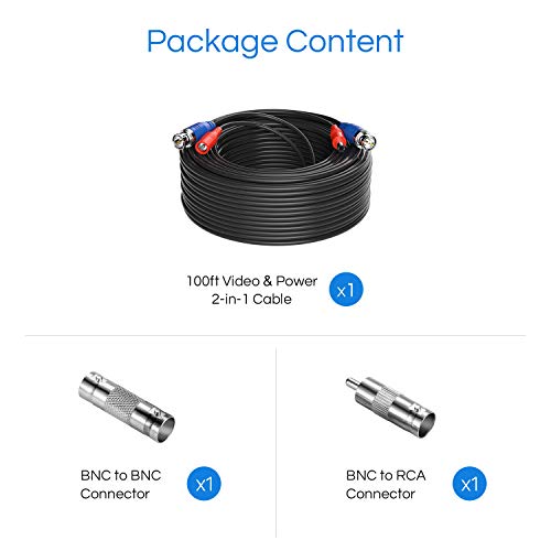 Anlapus 30 Meter BNC Cable Video Power Extension Cable for CCTV Security Camera DVR System - Image 3