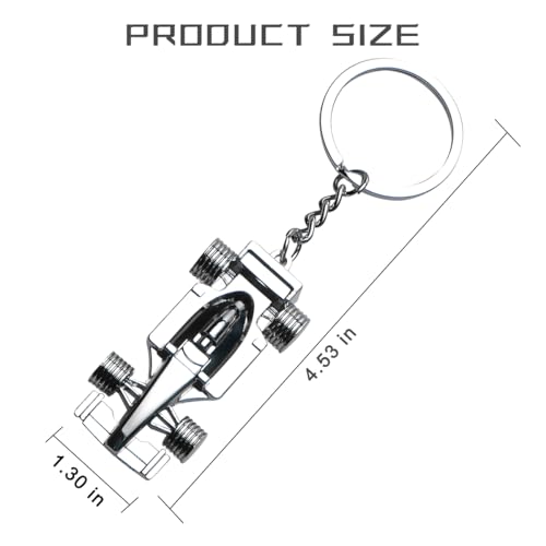 Image of BESULEN Race Car Keychain, Metal Automotive 3D F1 Racing Car Model Key Fob, Vehicle Decor Keychain Accessories for Men Women