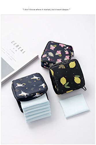 Image of Adorable Pink Peri - Reusable Sanitary Napkin Pads Storage Bag Portable for Women Girls | Made of Nylon Water Resistance | Reusable | Zero Waste Period (Unicorn)