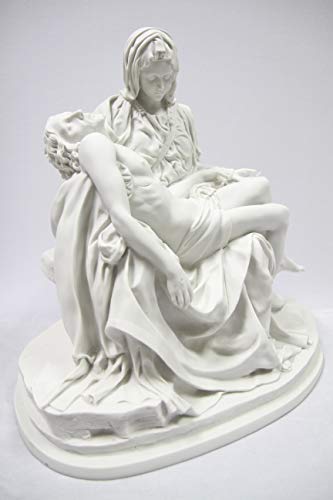 Estatua Pieta Michelangelo 18 pulgadas Jesús Blanco miniatura 2