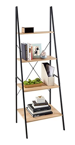 ClosetMaid 1312 4-Tier Wood Ladder Shelf Bookcase, Natural