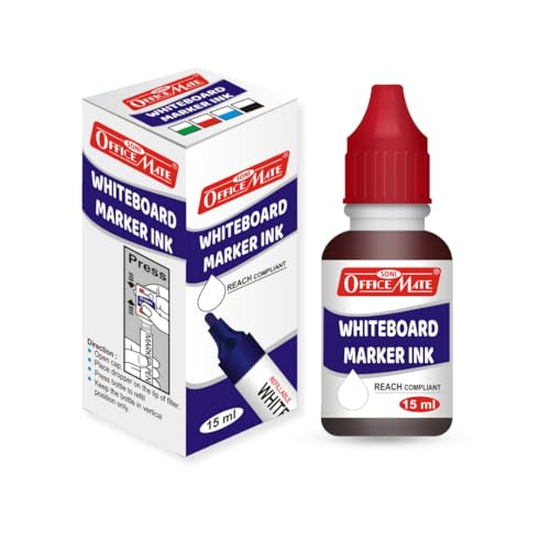 Image of Soni Officemate Whiteboard Marker Ink - 15ml |Pack of 4 (Red)| Smooth, Easy Wipe, Long-Lasting Ink | Eco-Friendly & Bright