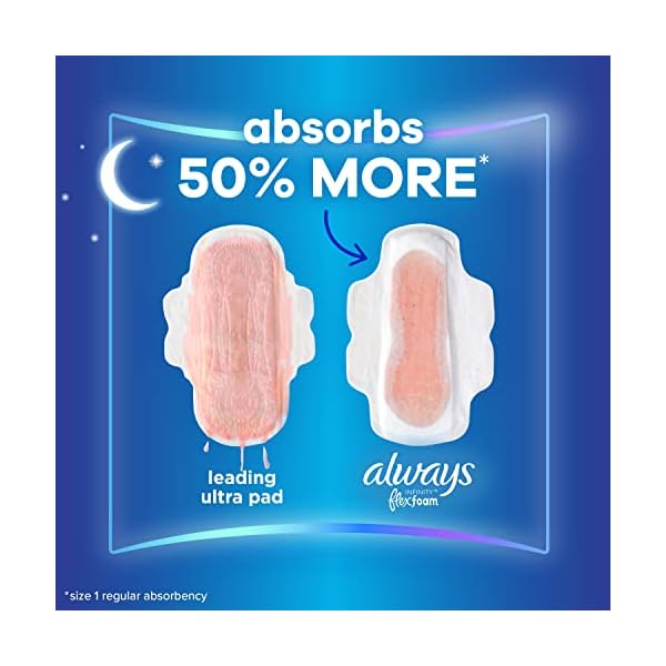 Always Infinity Feminine Pads für Damen, Größe 4 über Nacht, mit Flügeln – Bild 5