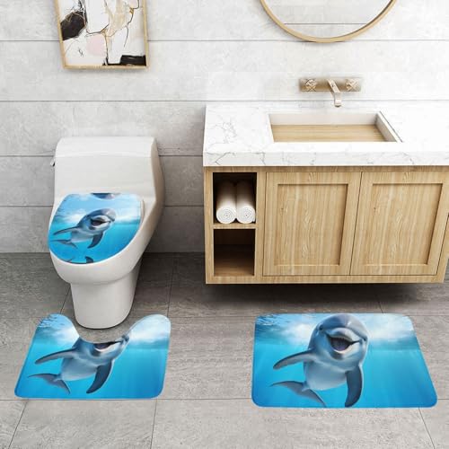 Tapis de bain dauphin durable pour sortie de douche sécurisée - 4