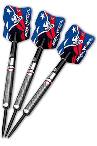 Officially Licensed NFL New England Patriots Professional American Football Brass Steel Tip Darts (D1312)