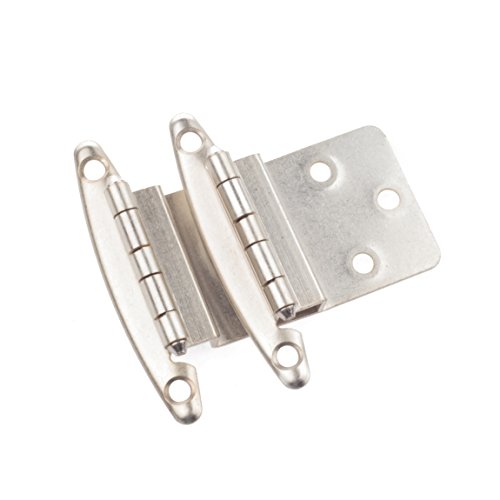 DecoBasics 3/8 Inset Non Self Closing Cabinet Hinge, Satin Nickel - 25 Pack by DecoBasics - Used condition - US$23.99