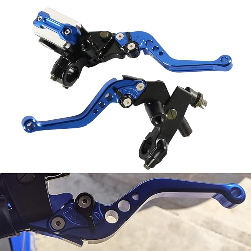 Heart Horse 7/8(22mm) Leva frizione freno Moto, universale Freno Idraulico per motocicletta Pompa frizione per Moto Dirt Pit Bike Scooter Yamaha Honda Suzuki (Blu)
