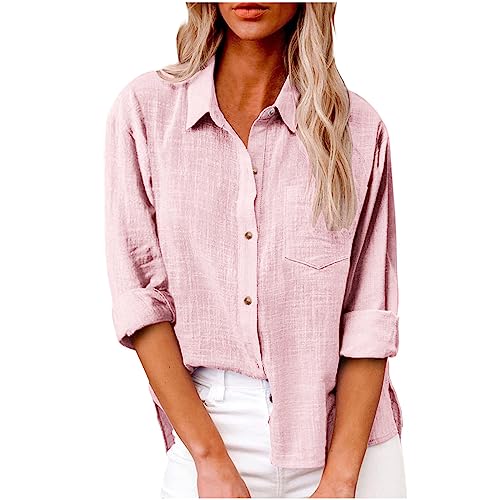 Consejos para Comprar Safari Ralph Lauren disponible en línea. 47 Ceboyel - Blusas de algodón y lino para mujer, camisas de verano con botones, de manga larga, estilo casual, ropa bohemia de moda 2024, J014-rosa, Small