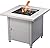 Endless Summer 30 Inch Square Outdoor 50,000 BTU LP Gas Fire Pit Table with Steel Mantel, Slate Finish, and Black Fire Glass, Gray