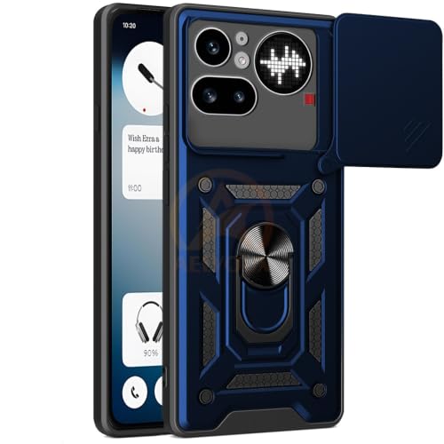 Image of Armor Bumper Back Cover Case for Nothing Phone 4A Pro 5G | Rotating Camera Cover, Ring Holder & Kickstand | Heavy Duty & 360 Degree Protection Nothing Phone 4A Pro 5G Back Cover (Blue)