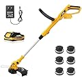 EWORK 20V 12-Inch Electric String Trimmer Cordless, 2.0Ah Battery Powered Weed Eater, 2 in 1 Trimmer and Edger with Auto Line Feed, Electric Weed Wacker for Lawn, Garden, Yard, etc