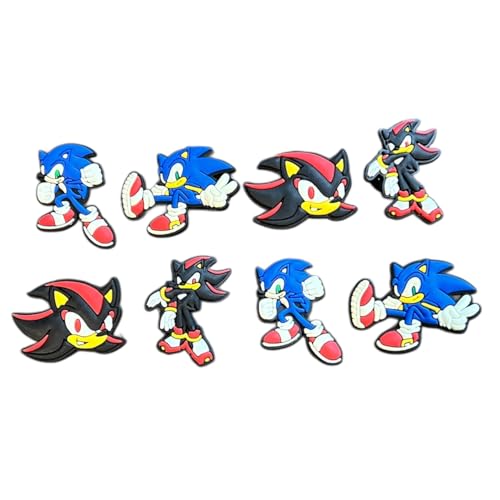 Hedgehog and Shadow Video Game Character Shoe Charms 8-Piece Set