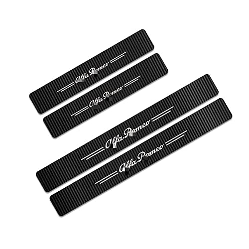 ADDG 4 pièces Autocollants de seuil de Porte de Voiture pour Alfa Romeo Giulia Giulietta 159 156 Mito Stelvio 147 GT seuils de Porte en Fibre de Carbone Pare-Chocs Accessoires de Style de Voiture Cover