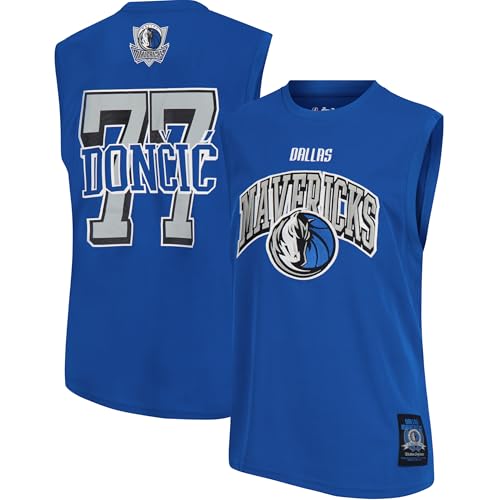 Ultra Game Men's NBA Official Sleeveless Players Mesh Tank Top Muscle T-Shirt, Dallas Mavericks, Luka Doncic, Team Color, XX-Large