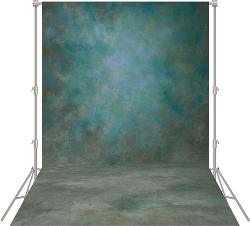Haboke Abstract Professional Photography Backdrop for Portrait Photo Props Booth Background Photoshoot Studio with Ployester Fabric Roller Pocket on Top (6x8ft,Green)