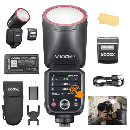 Godox V100 N USA Version Flash for Nikon Camera Upgraded GODOX V1 Pro U 100W TTL Camera Flash 70 Full Power Consecutive Flashe for Nikon D800/D750/D700/D610/D500/D200/D300S/D5/D4/D810/D780/D850