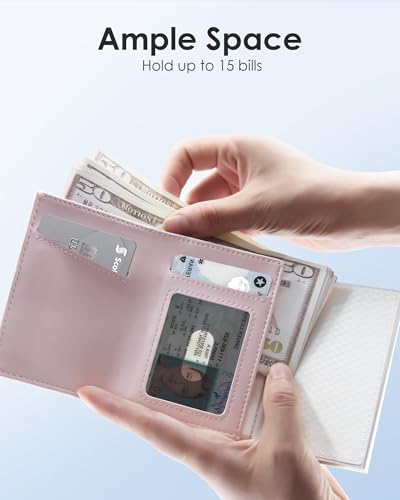 Premium RFID-Blocking Women's Slim Trifold Wallet - Minimalist Anti-Theft Pop-Up Card Holder for 9-11 Cards | Elegant Leather Design with ID Window and Cash Slot - Image 6