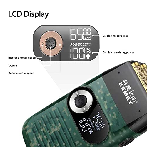 KEMEI Foil Shaver Barber for Men,Electric Razor Rechargeable with Beard Trimmer,Cordless Lithium Tit