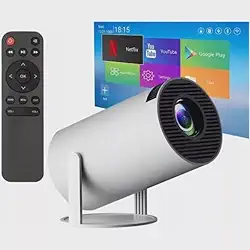 Projetor de Imagem Portátil HY400 - Full HD 4K 1080P, Wi-Fi Dual Band, Espelhamento de Tela, HDMI, Bluetooth, Projeção até 120 Polegadas, 180° Girável, Autofoco, Auto Correção Exclusividade