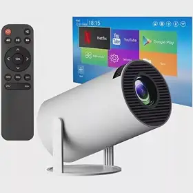 Projetor de Imagem Portátil HY400 - Full HD 4K 1080P, Wi-Fi Dual Band, Espelhamento de Tela, HDMI, Bluetooth, Projeção até 120 Polegadas, 180° Girável, Autofoco, Auto Correção Exclusividade