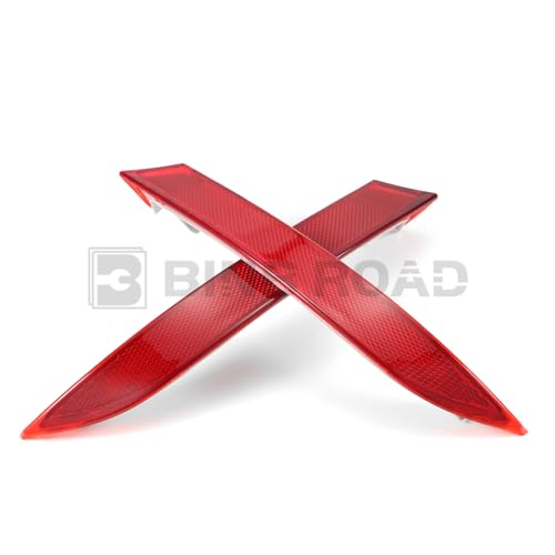 Image of 2Pcs Rear Bumper Reflector Left Right Red Trim Compatible with BMW X5 E70 2009-2013 (Replaces 63147240997 + 63147240998)