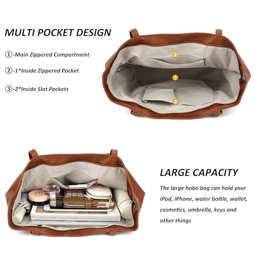 Bolso Tote grande para mujer con cremallera miniatura 5