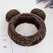 Huachi Bear Ears Headbands for Women Face Washing Spa Makeup Hair Bands Korean Elastic Fluffy Beauty Accessories, Brown
