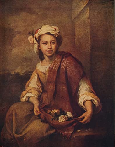 Toile Une Bouquetière Espagnole Murillo, affiche reproduction art chic