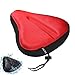 Zacro Housse de Selle de Vélo Large - Mousse à Mémoire et Coussin de siège en Gel Extra Doux avec Housse étanche, avec Cordon de Serrage, pour VTT, Vélo d'Appartement-Rouge