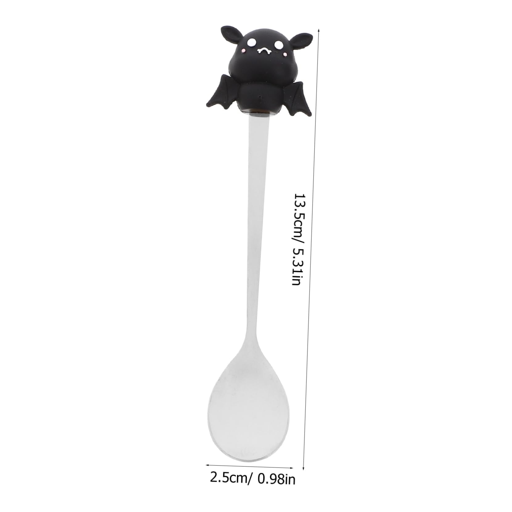 JECOMPRIS 6Pcs Halloween Style Stainless Steel Cake Spoons Multipurpose Dessert Utensils with Unique Designs for Parties Includes Pumpkin Bat Skull Witch Hat Ghosts