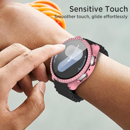 Coque Galaxy Watch 7抗震防刮40mm粉色全包钢化膜机壳