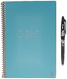 Rocketbook Core Reusable Smart Notebook | Innovative, Eco-Friendly, Digitally Connected Notebook with Cloud Sharing Capabilities | Dotted, 6' x 8.8', 36 Pg, Neptune Teal, with Pen, Cloth, and App Included