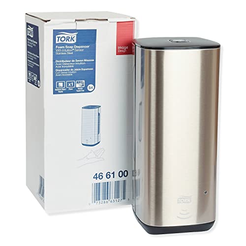Image of Tork Intuition Sensor Skincare Dispenser Stainless Steel S4, for Hand Soap and Hand Sanitizer, Image Range, 466100