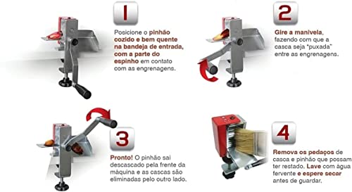 Descascador De Pinhão Manual Máquina Original Paçoca Prático