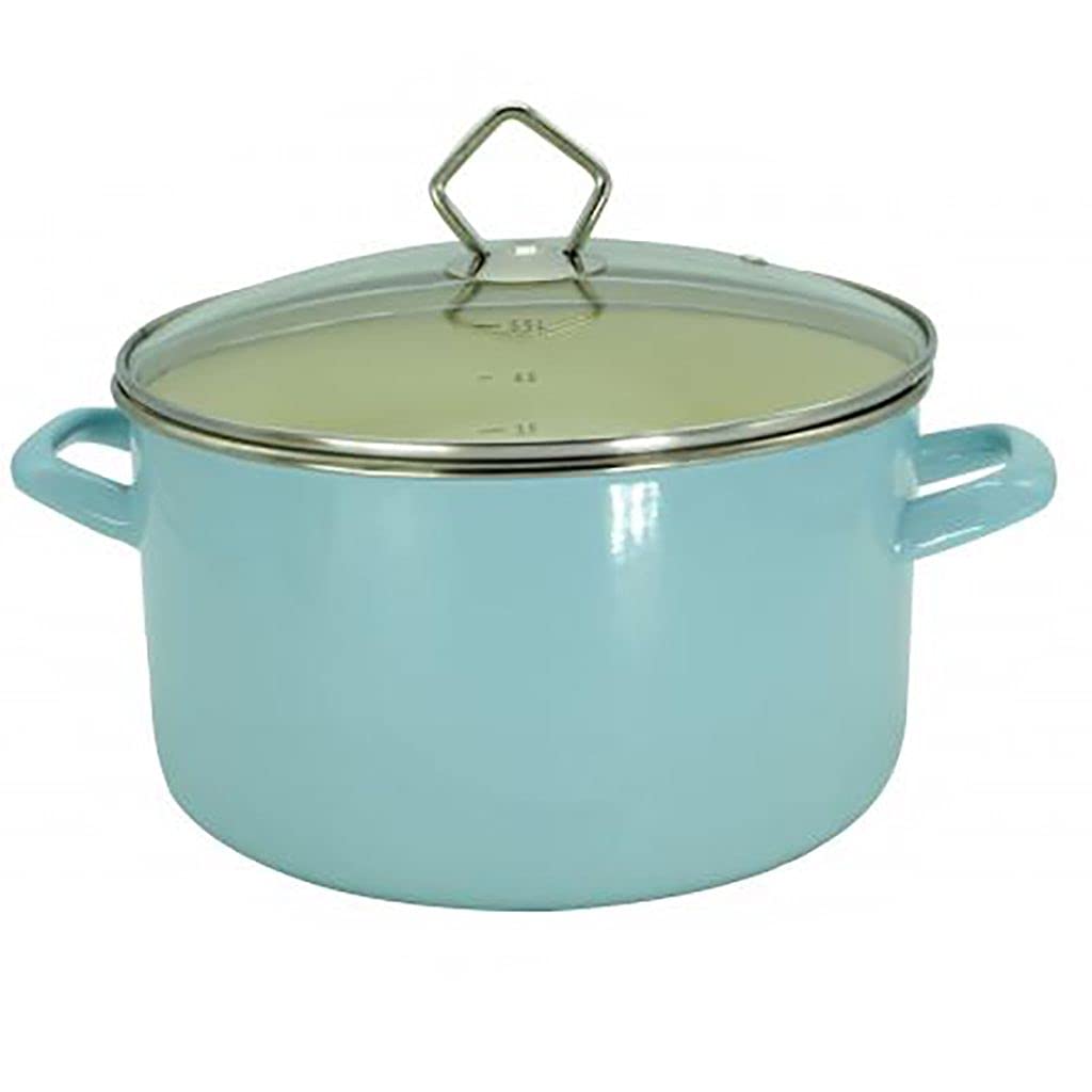 Krüger Garnek do mięsa Sylt 24 cm, emaliowany, niebieski