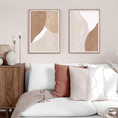 Peinture sur toile abstraite beige 70x100 cm lot de 2 affiches style bohémien sans cadre