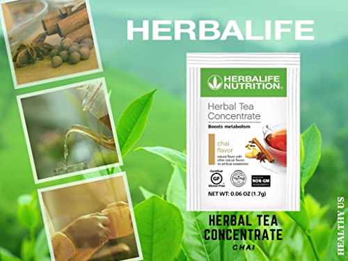 Herbalife Teapack Herbal Tea Concentrate: Chai With Non-Gm Ingredient 30 Packets (1.7G), Boosts Metabolism, On The Go, Natural Flavor, No Artificial Sweeteners, Gluten-Free #TOP3