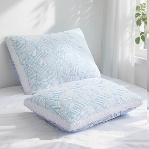 Shredded Memory Foam Cooling Soft Bamboo Viscose Pillows Queen Si...