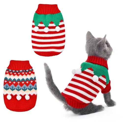 Maglione Natale Cane, 2pcs Vestiti Natale Cane, Maglione Natale Gatto, Costume per Gatto Natale, Costume per Cani Natale, Costumi Natalizi per Cani e Gatti di Piccola e Media Taglia (XL)