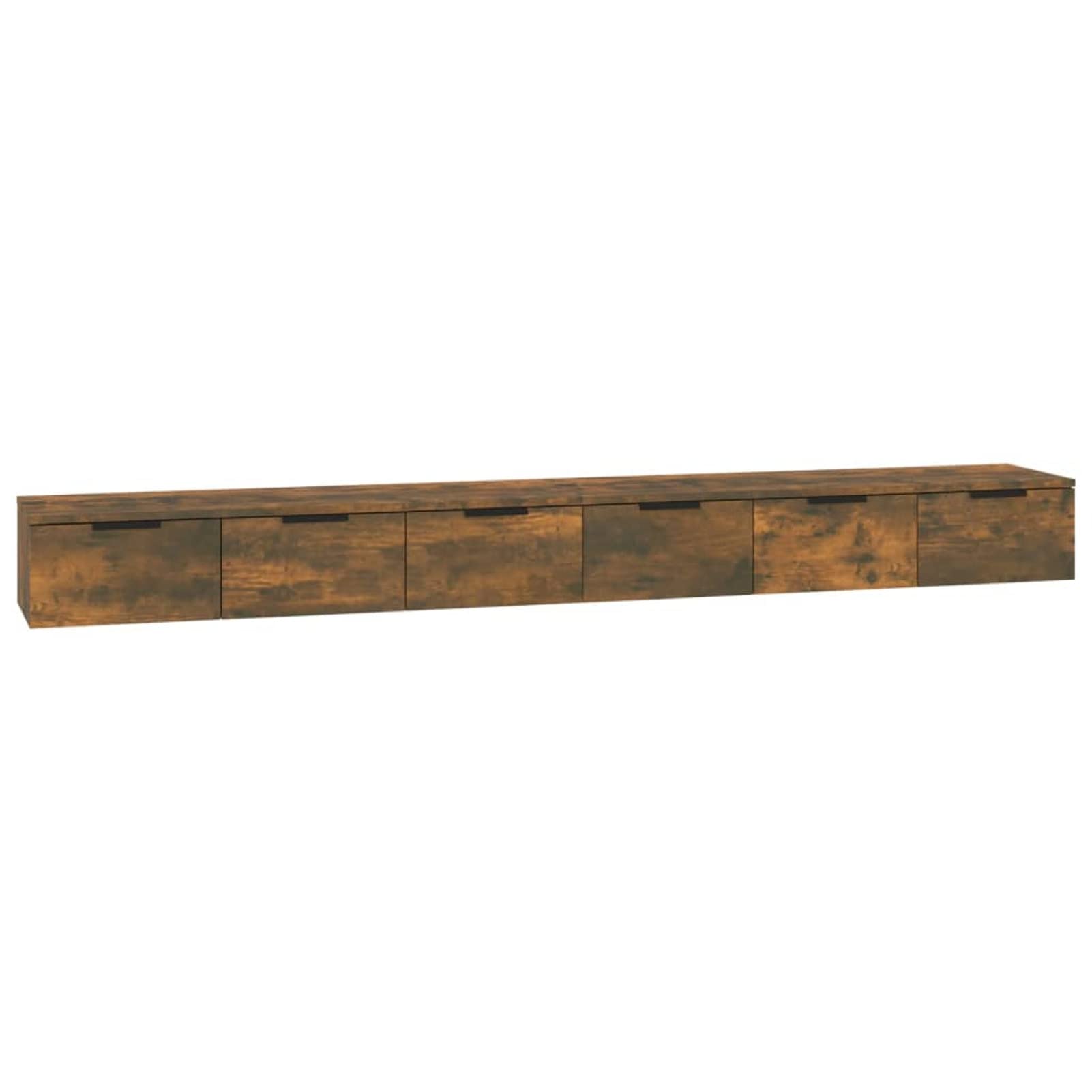Homgoday Armadietti da parete, 2 pezzi, in legno di rovere fumé, 102 x 30 x 20 cm, pensili da appendere, per cucina e soggiorno, mobili per interni e interni