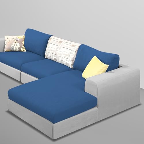 Image of Koza RHS 4 Seater L Shape Sofa Set for Living Room (Blue Grey Fabric) Premium Fabric Sofa