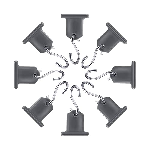 Bemend Ganchos de Toldo de Camping, Ganchos para Toldo Portátiles, Ganchos para Toldos para Caravanas, Colgador de Accesorios para Toldos, para Camping, Tienda, Autocaravana, 8 Piezas, Gris Cover