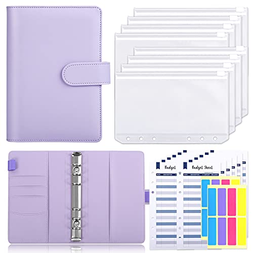 SKYDUE Budget Binder with Cash Envelopes,12 pcs Expense Budget Sheets, 8 pcs Budget Envelopes System with Label Stickers