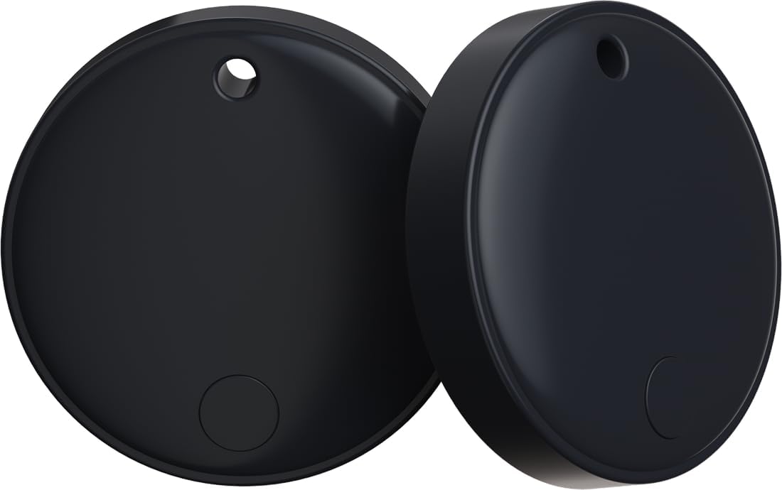 Universal Airtag Tracker for iOS & Android - SEVEN SWAN Find Keys, Wallets, Bags - No Ecosystem Lock Bluetooth Luggage Tracker Item Finders - Works for Everyone on All Phones - 2 Pack
