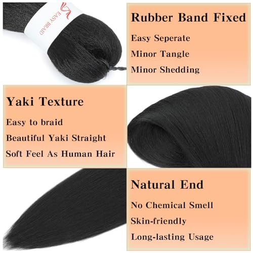 Braiding Hair Pre Stretched, 26 Inch 8 Pack Black Prestretched Braiding Hair For Women Braid Hair, Long Professional Synthetic Hair For Knotless Boho Crochet Braids,Yaki Straight Texture(26in,1b,8pc) - Image 7