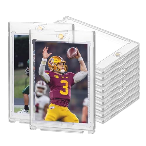 100PT Magnetic Card Holders for Trading Cards 18ct One Card Touch Holder Baseball Card Thick Protectors Hard Plastic Magnetic Card Case Sports Football Basketball Top Loads for Cards Sleeves